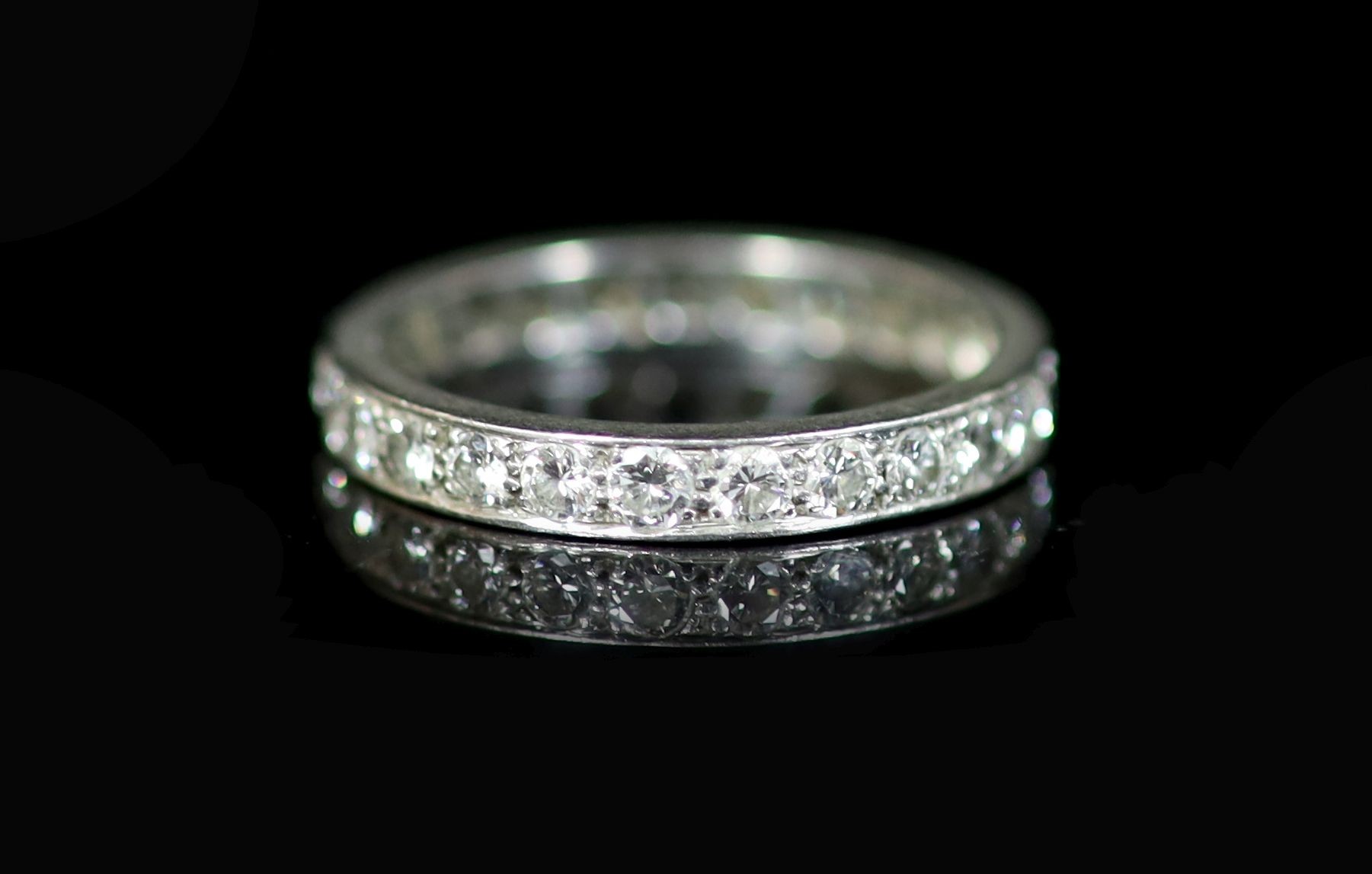 A platinum and diamond full eternity ring